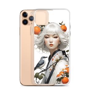 Beauty Lady with Orange and Bird iPhone Case