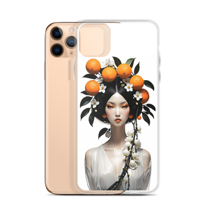 Beauty Lady with Orange Fruits iPhone Case