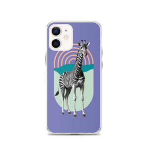 Giraffe Zebra Purple iPhone Case