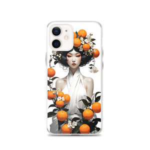 Oriental Lady with Orange Fruits iPhone Case