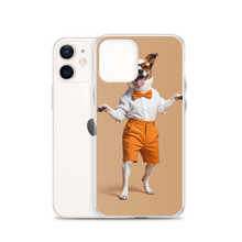 Happy Dancing Dog Beige iPhone Case