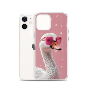 Cute Pink Swan iPhone Case