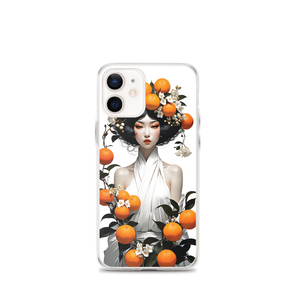 Oriental Lady with Orange Fruits iPhone Case