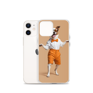 Happy Dancing Dog Beige iPhone Case