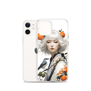 Beauty Lady with Orange and Bird iPhone Case