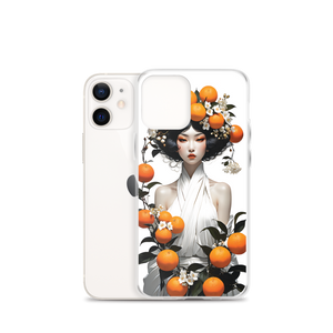 Oriental Lady with Orange Fruits iPhone Case