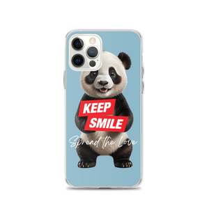 Keep Smile Blue Panda iPhone Case