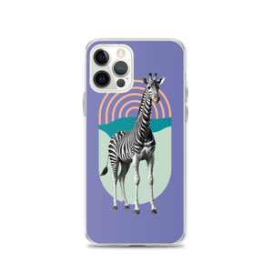 Giraffe Zebra Purple iPhone Case