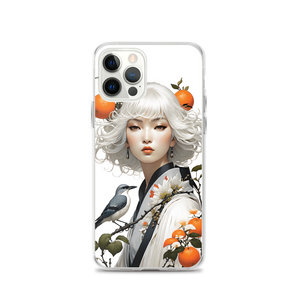 Beauty Lady with Orange and Bird iPhone Case