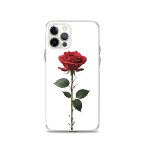 Red Rose on White iPhone Case