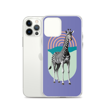 Giraffe Zebra Purple iPhone Case