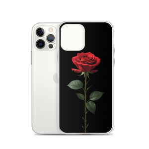 Red Rose on Black iPhone Case