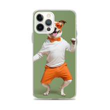 Funny Dancing Dog Green iPhone Case