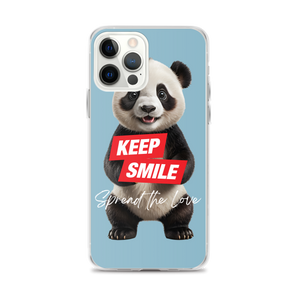 Keep Smile Blue Panda iPhone Case