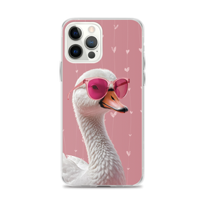 Cute Pink Swan iPhone Case