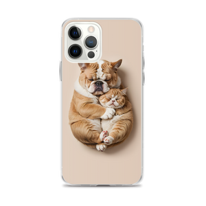 Cute Baby Cat and Dog Sleep iPhone Case