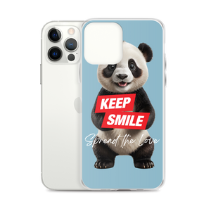 Keep Smile Blue Panda iPhone Case