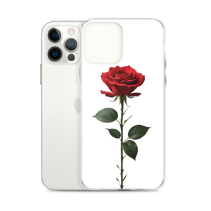 Red Rose on White iPhone Case