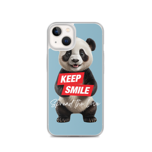 Keep Smile Blue Panda iPhone Case