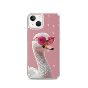 Cute Pink Swan iPhone Case