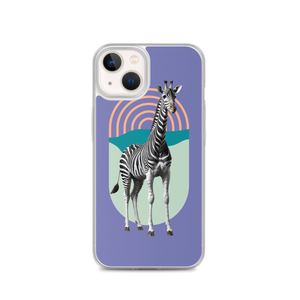 Giraffe Zebra Purple iPhone Case