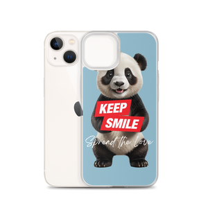 Keep Smile Blue Panda iPhone Case