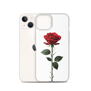 Red Rose on White iPhone Case