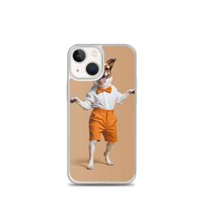 Happy Dancing Dog Beige iPhone Case