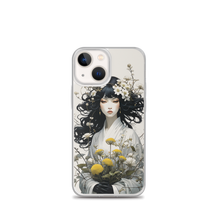 Oriental Lady with Yellow Flowers iPhone Case