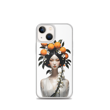 Beauty Lady with Orange Fruits iPhone Case