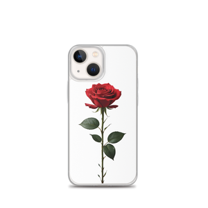 Red Rose on White iPhone Case