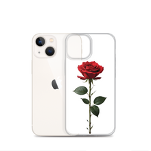 Red Rose on White iPhone Case