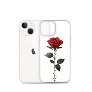 Red Rose on White iPhone Case