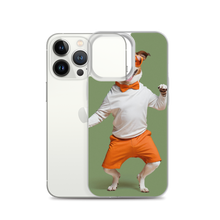 Funny Dancing Dog Green iPhone Case