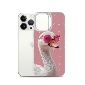 Cute Pink Swan iPhone Case