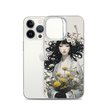 Oriental Lady with Yellow Flowers iPhone Case