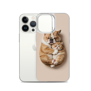 Cute Baby Cat and Dog Sleep iPhone Case