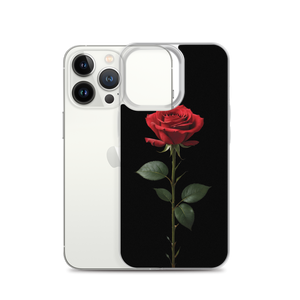 Red Rose on Black iPhone Case