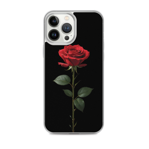 Red Rose on Black iPhone Case