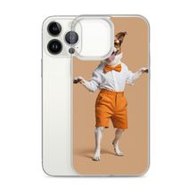 Happy Dancing Dog Beige iPhone Case