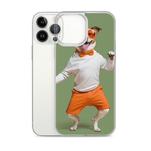 Funny Dancing Dog Green iPhone Case