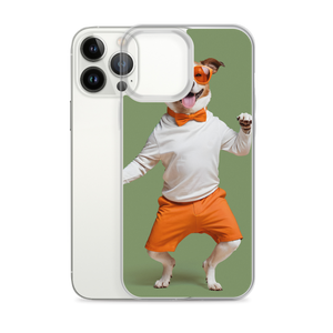 Funny Dancing Dog Green iPhone Case