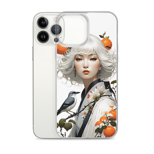 Beauty Lady with Orange and Bird iPhone Case