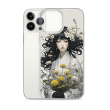 Oriental Lady with Yellow Flowers iPhone Case