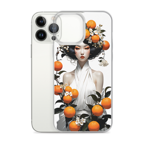 Oriental Lady with Orange Fruits iPhone Case