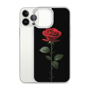 Red Rose on Black iPhone Case