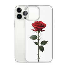 Red Rose on White iPhone Case