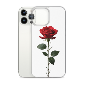 Red Rose on White iPhone Case