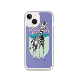 Giraffe Zebra Purple iPhone Case