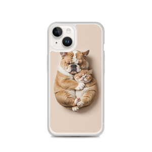 Cute Baby Cat and Dog Sleep iPhone Case